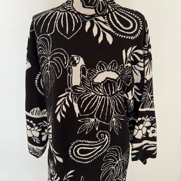 FARM Rio Paisley Bloom Black Knit Maxi Dress NWT Heavyweight Warm NWT - Picture 4 of 9